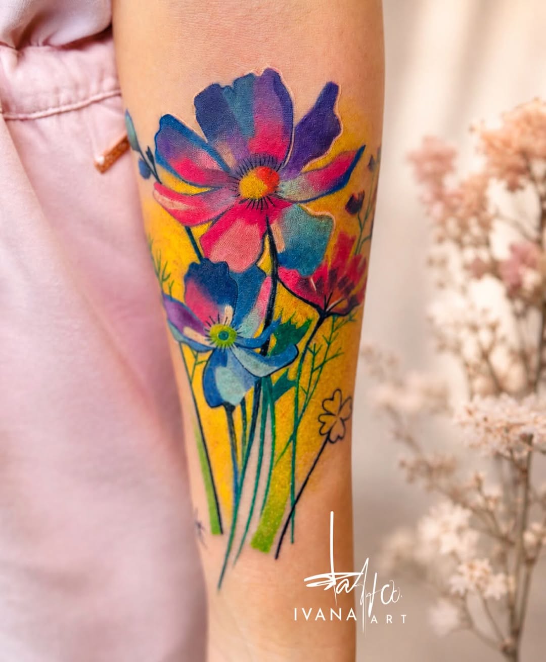Tattoo by @ivanatattooart — watercolor