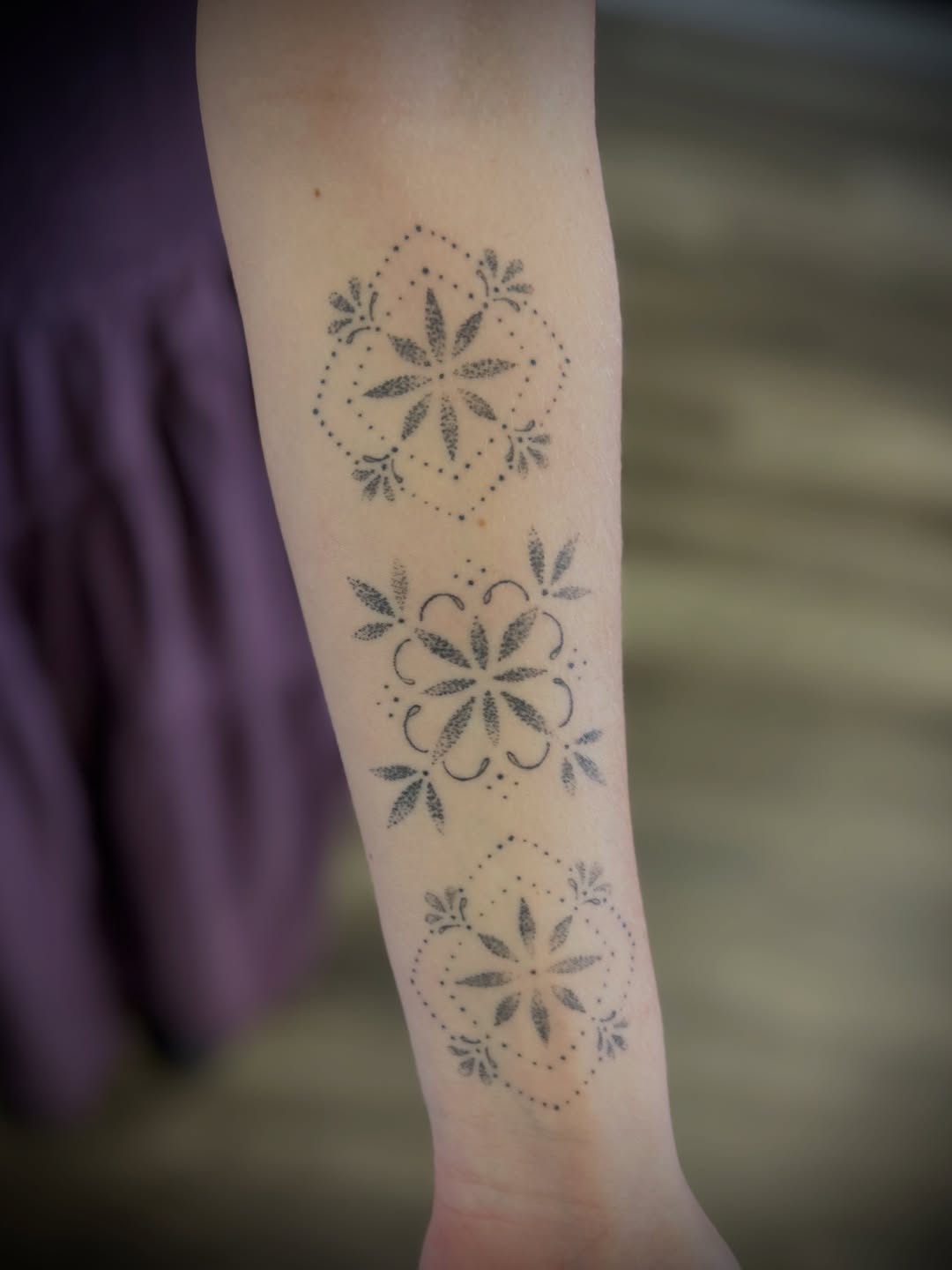 Tattoo by @browtiqueandink — dotwork, geometric