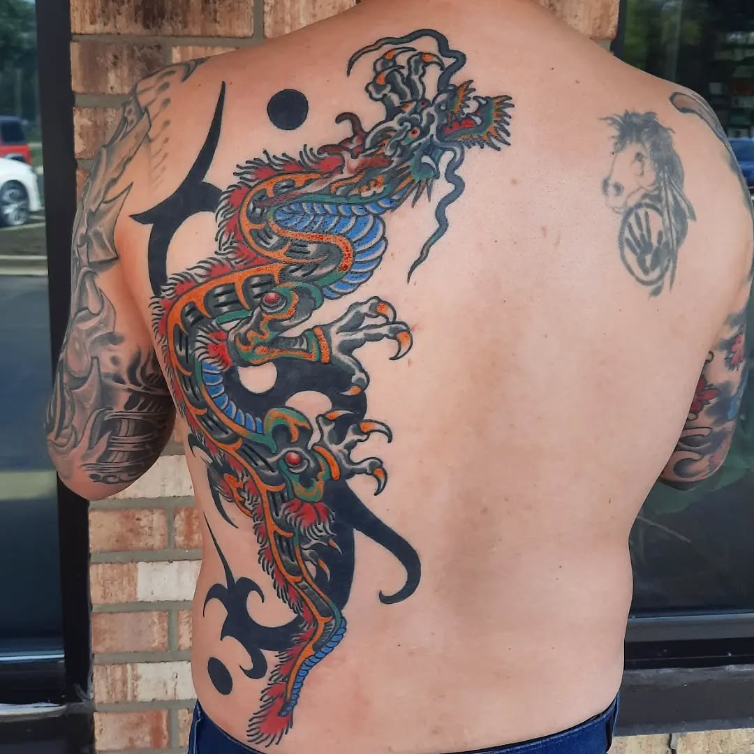 Tattoo by @k8carley_tattoos โ japanese_irezumi, blackwork