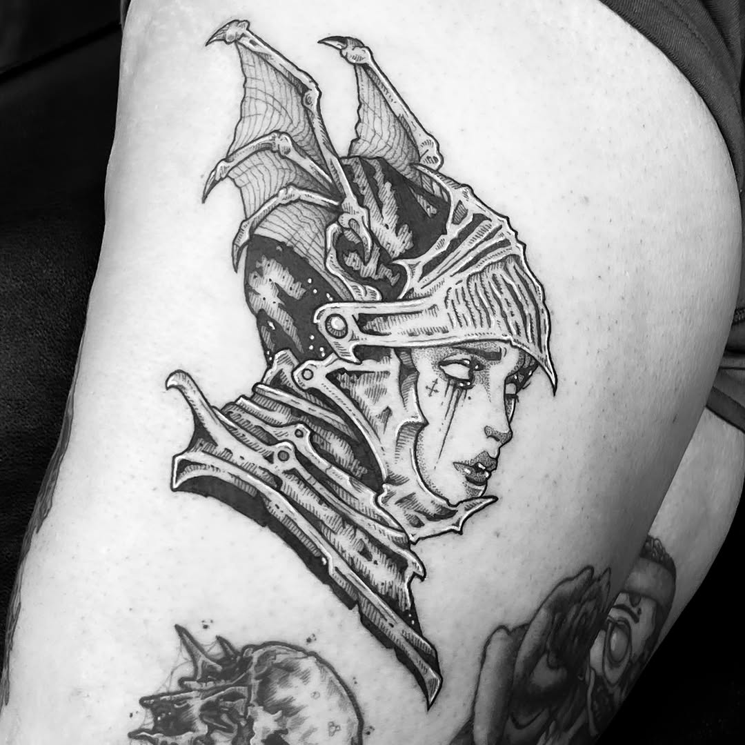 Tattoo by @jonvonschlong β dark_realism, blackwork