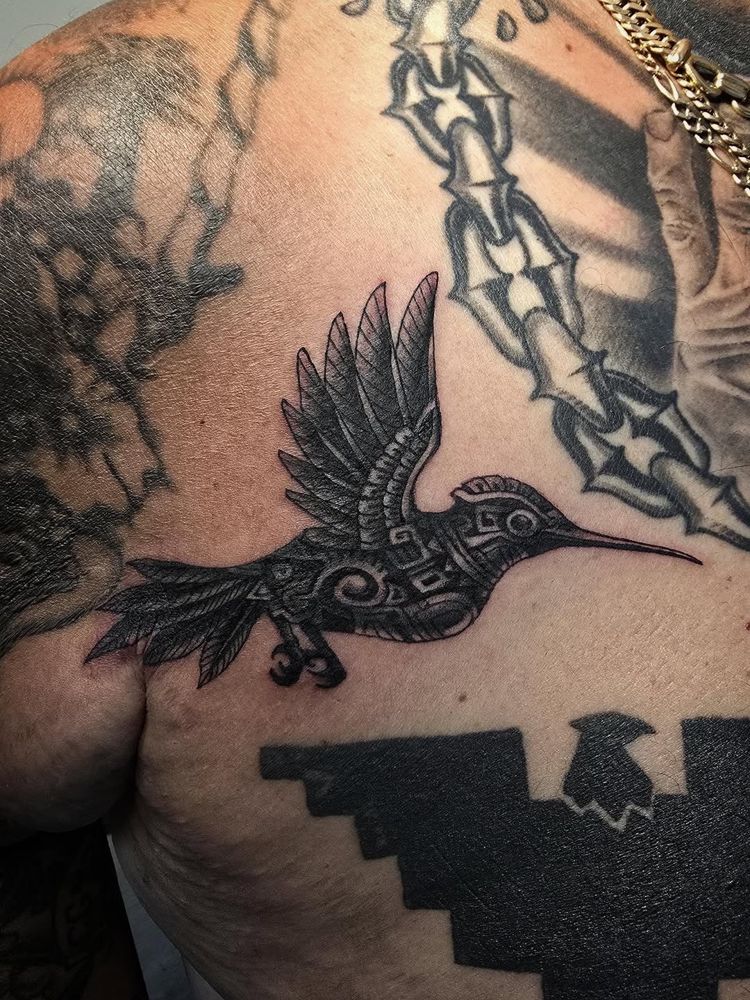 Tattoo by @bigdieseltattoo — blackwork, geometric