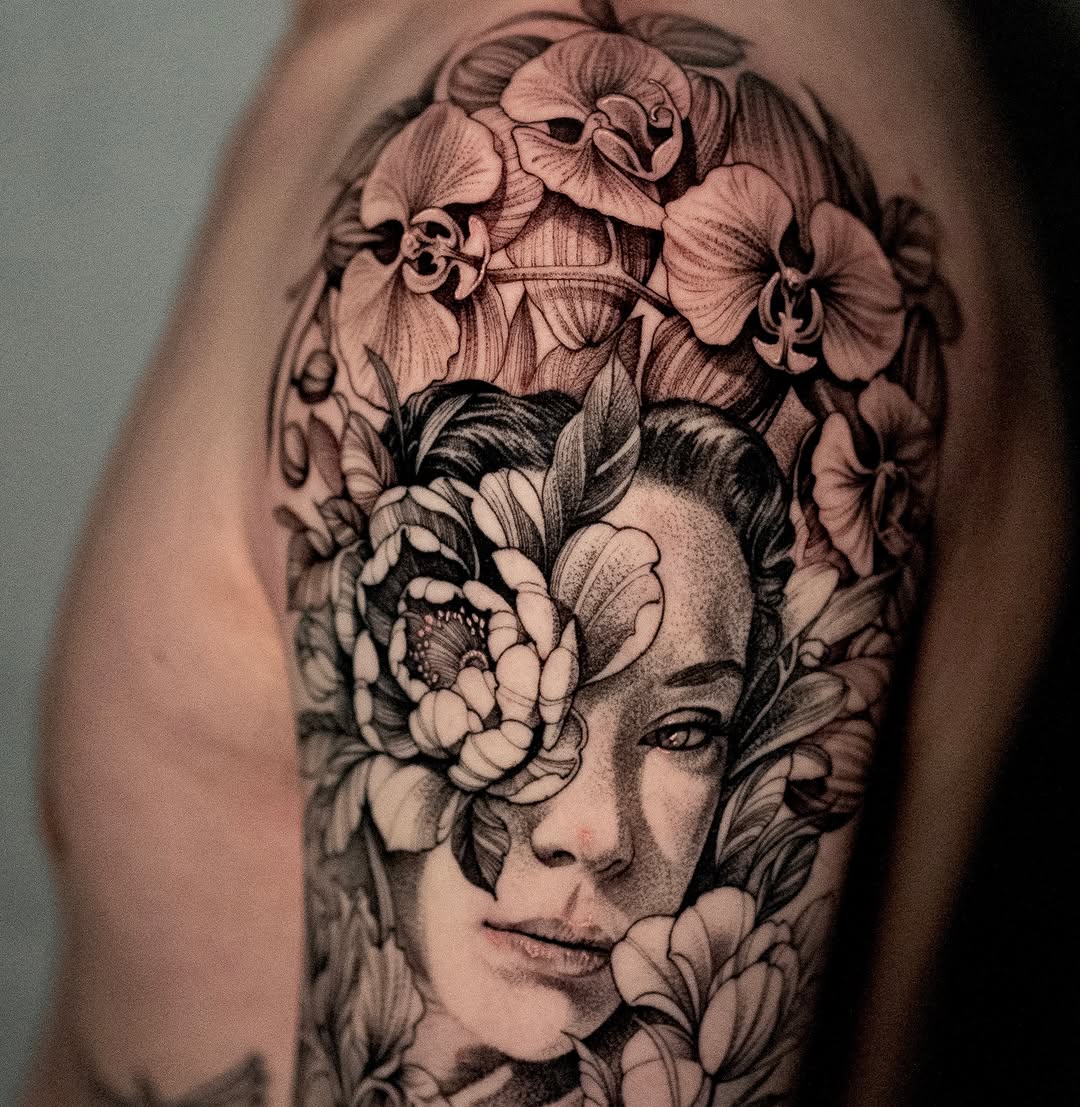 Tattoo by @markvatatattoo โ realism, black_and_grey