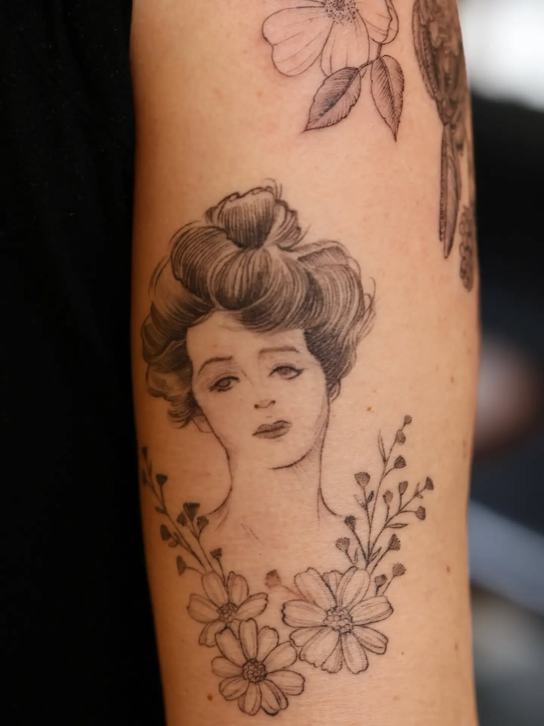 Tattoo by @oriotat2 — illustrative, black_and_grey