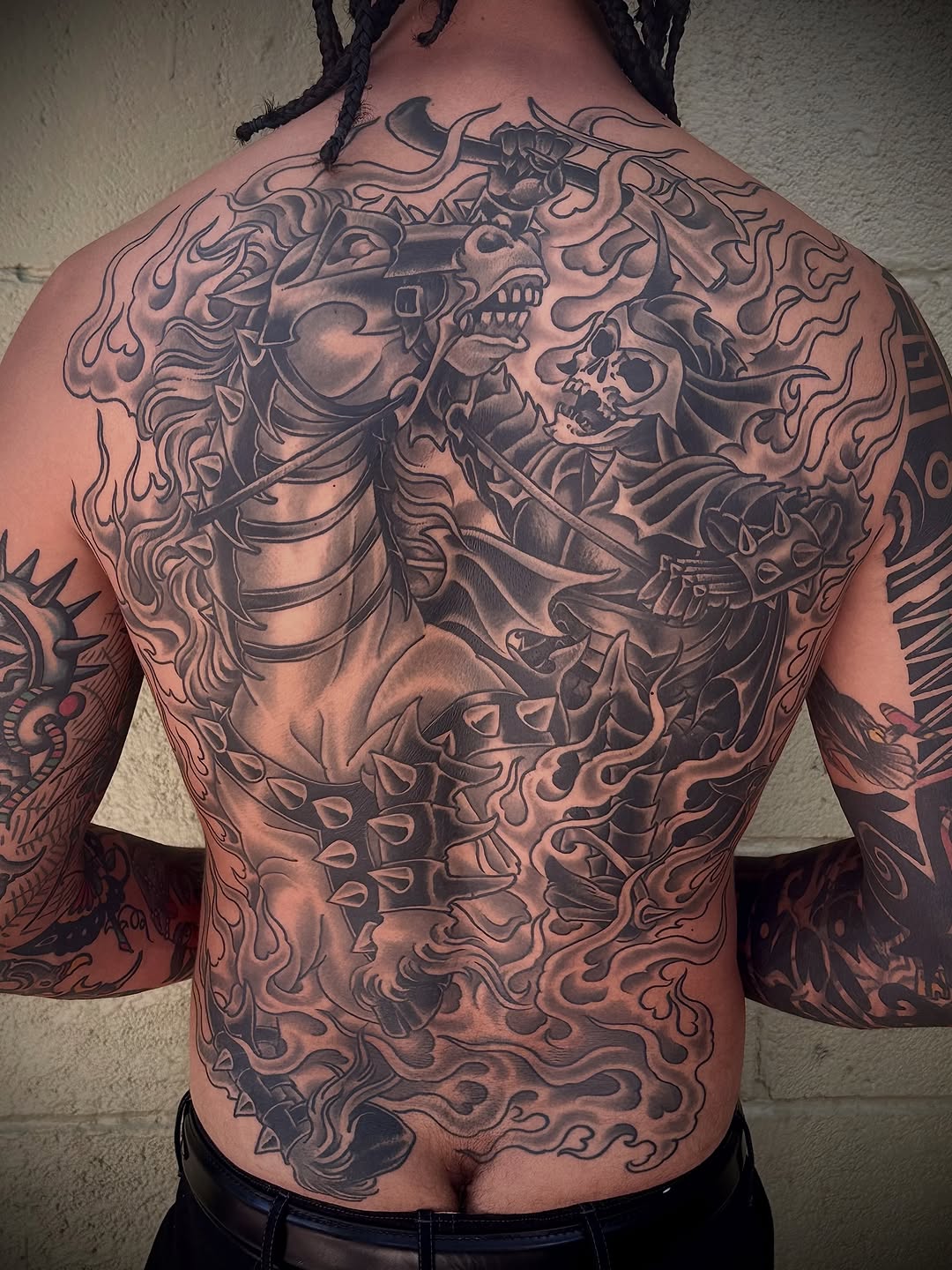 Tattoo by @t_hundahl — black_and_grey, japanese_irezumi