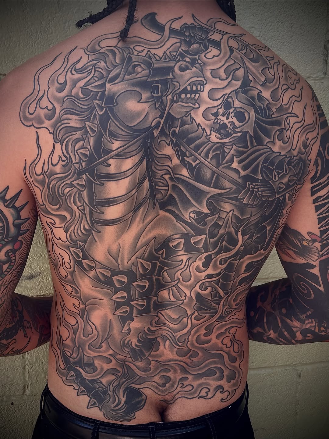 Tattoo by @t_hundahl — black_and_grey, dark_realism
