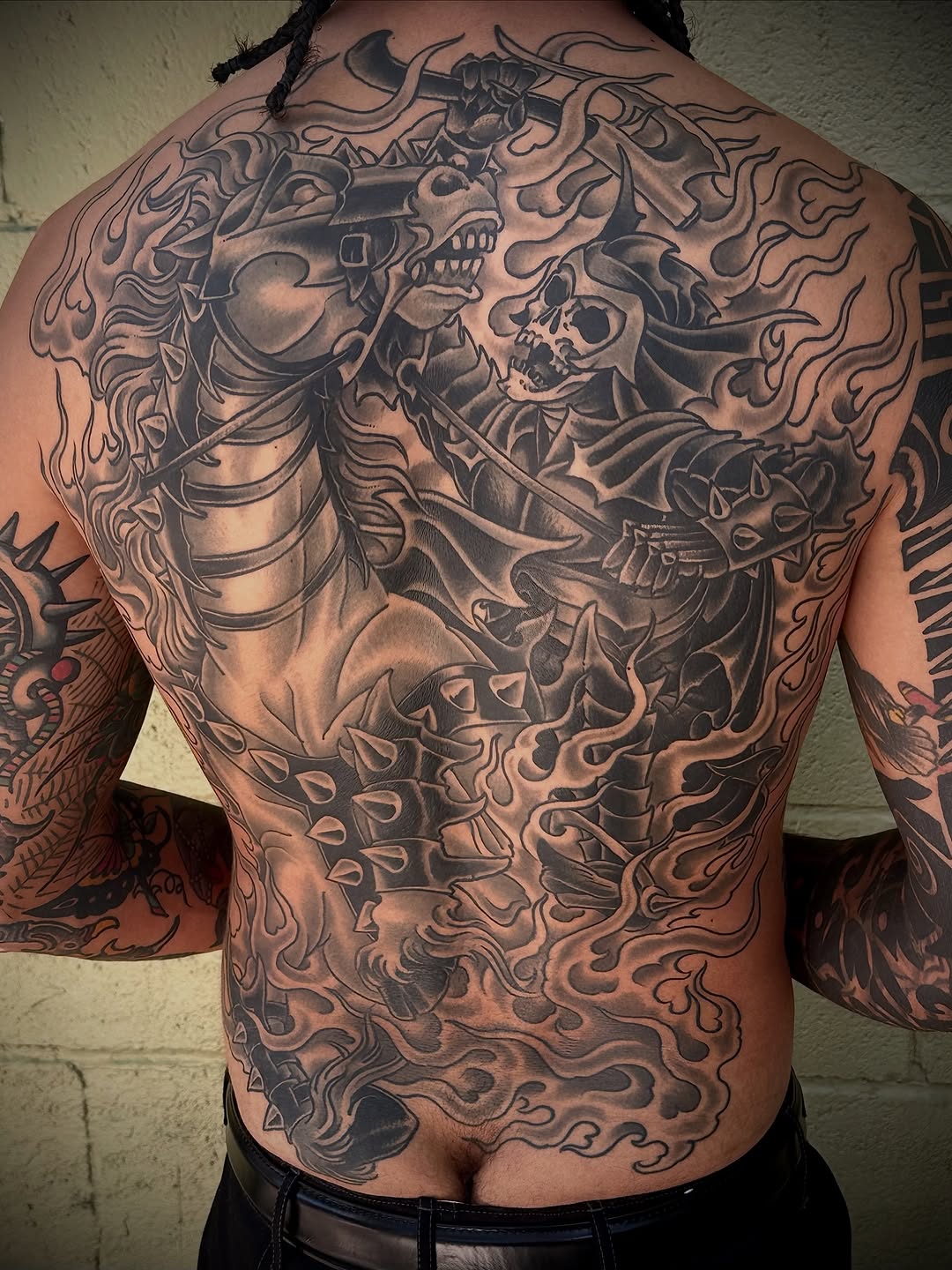 Tattoo by @t_hundahl — black_and_grey, dark_realism