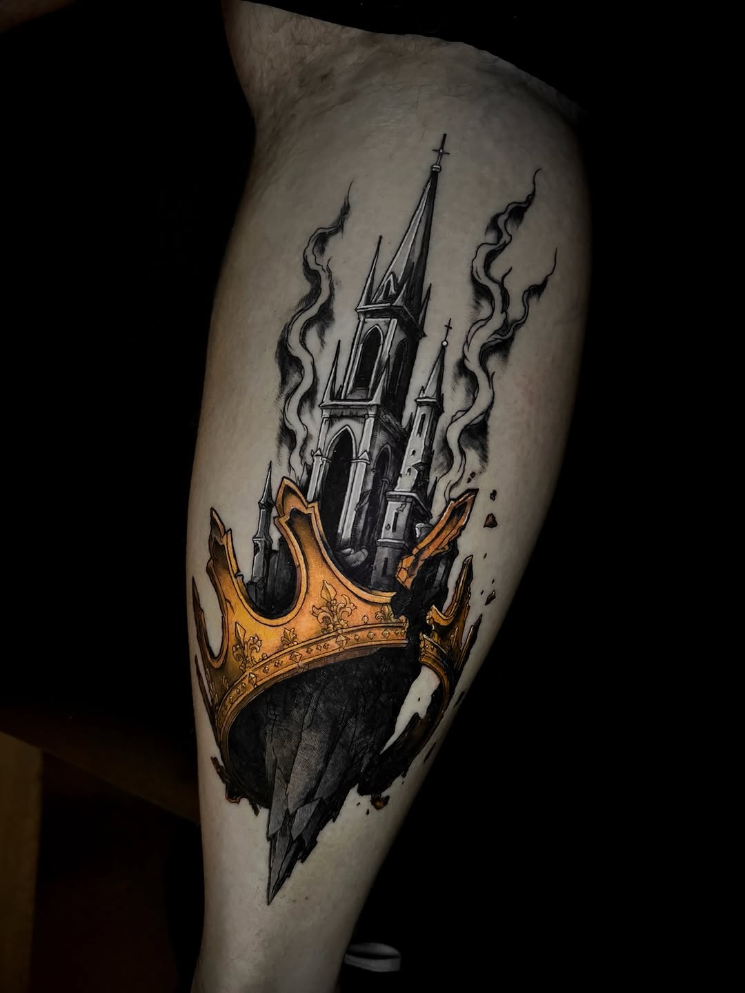 Tattoo by @joy.tatts — dark_realism, trash_polka