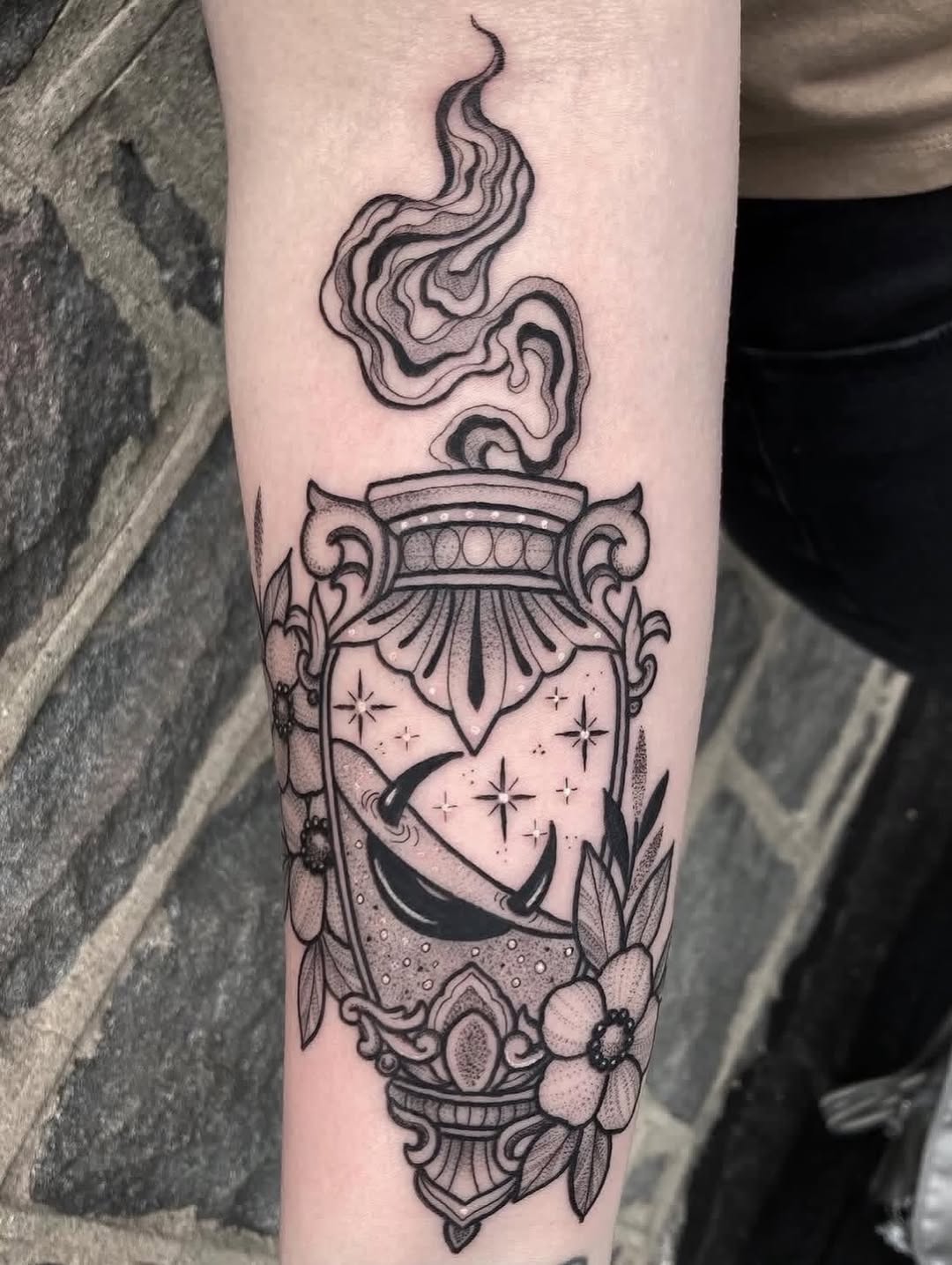 Tattoo by @sleptongroovestattoos — black_and_grey, ornamental
