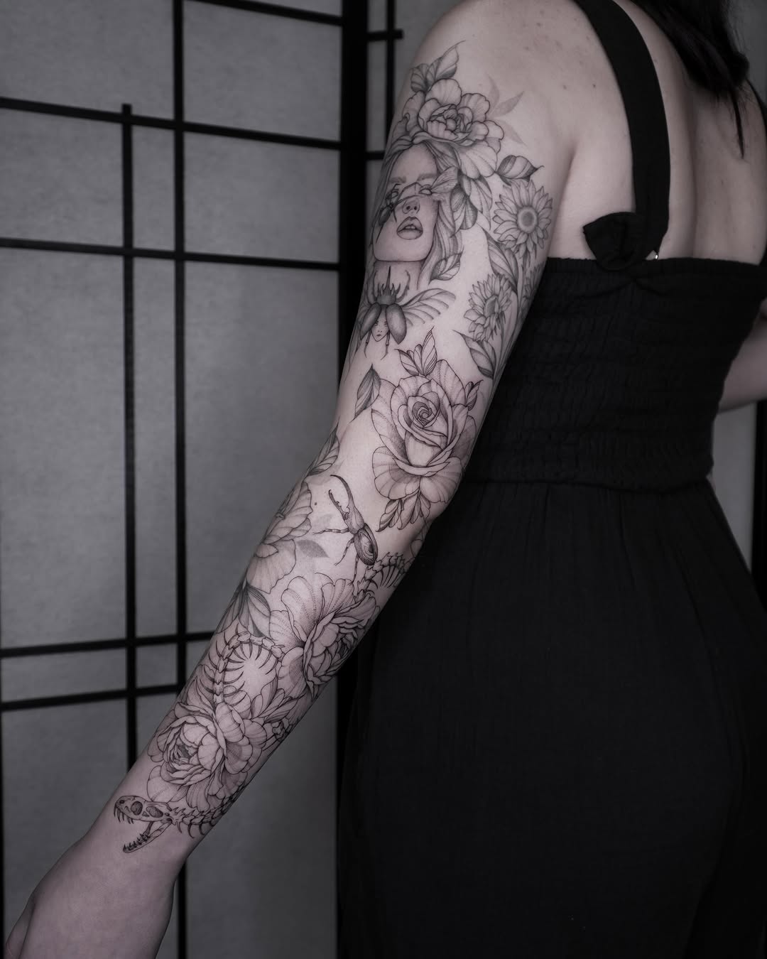 Tattoo by @lovergirltattoos_ — black_and_grey