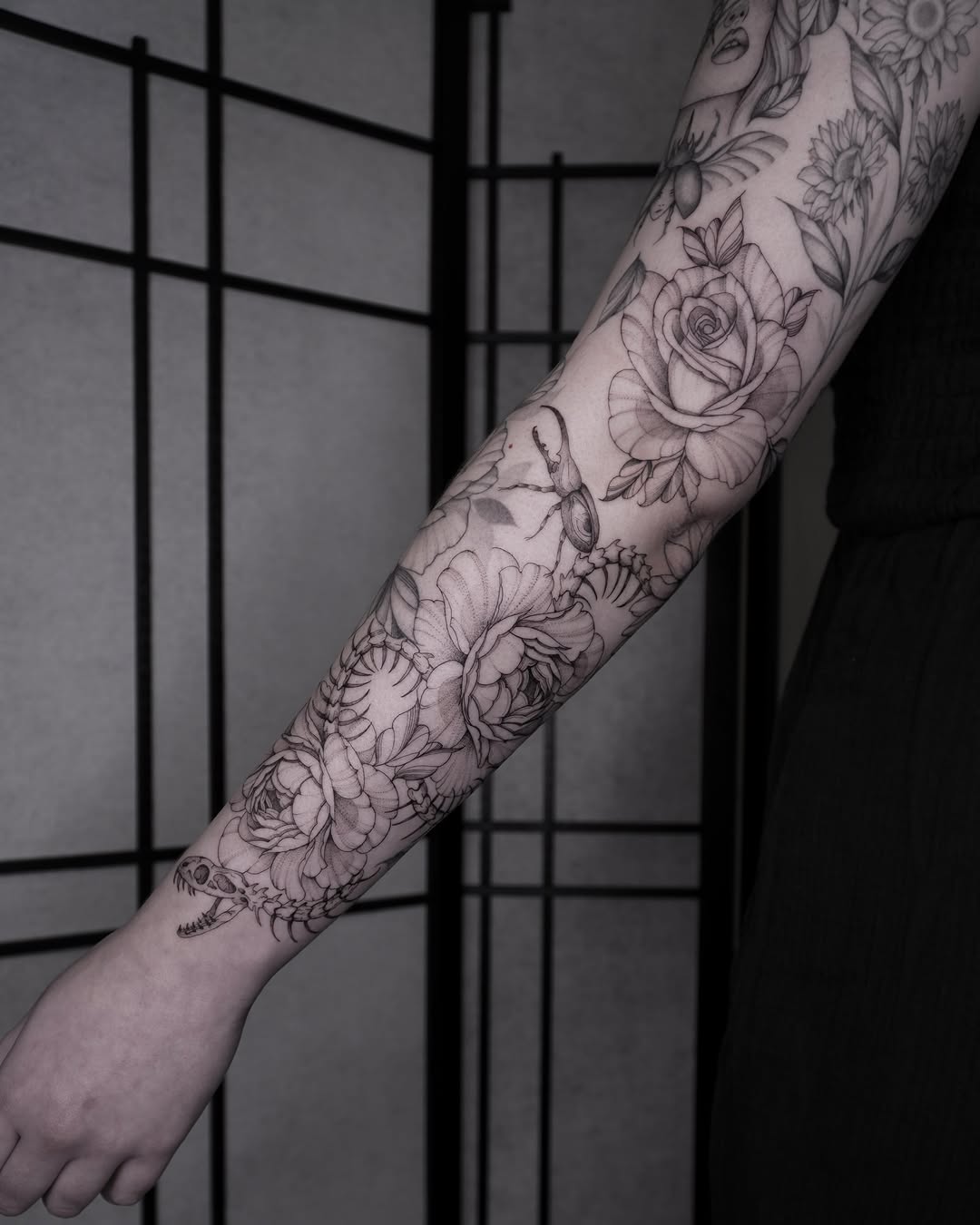 Tattoo by @lovergirltattoos_ — black_and_grey