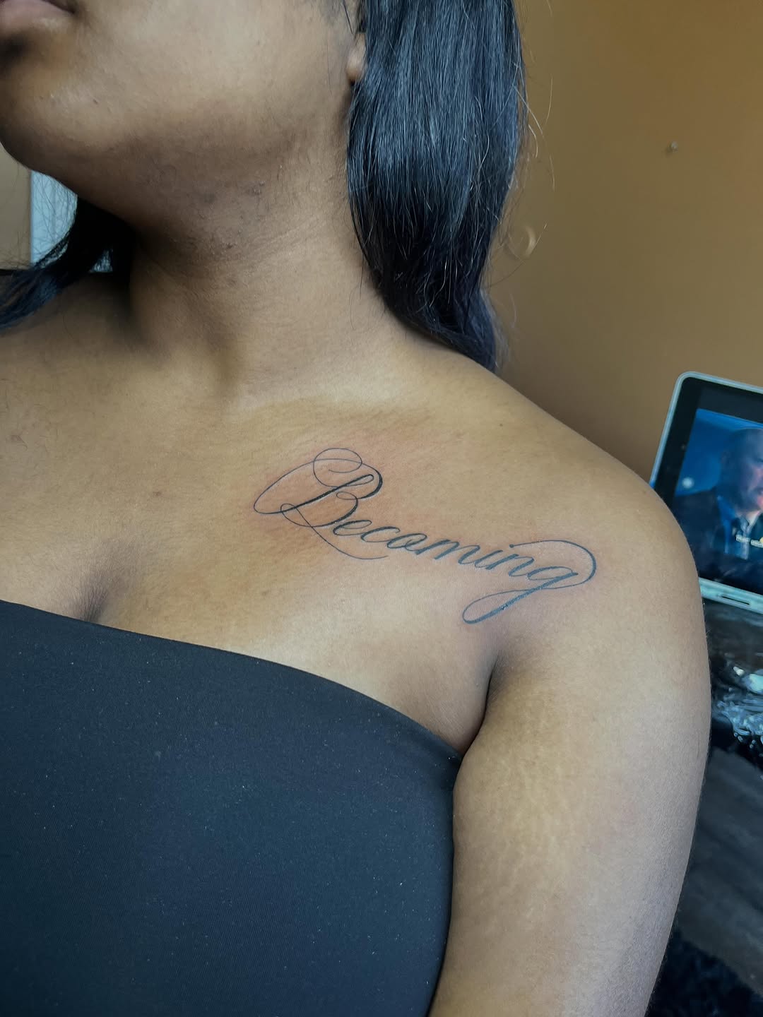 Tattoo by @inkbytee_ โ lettering_script, fine_line