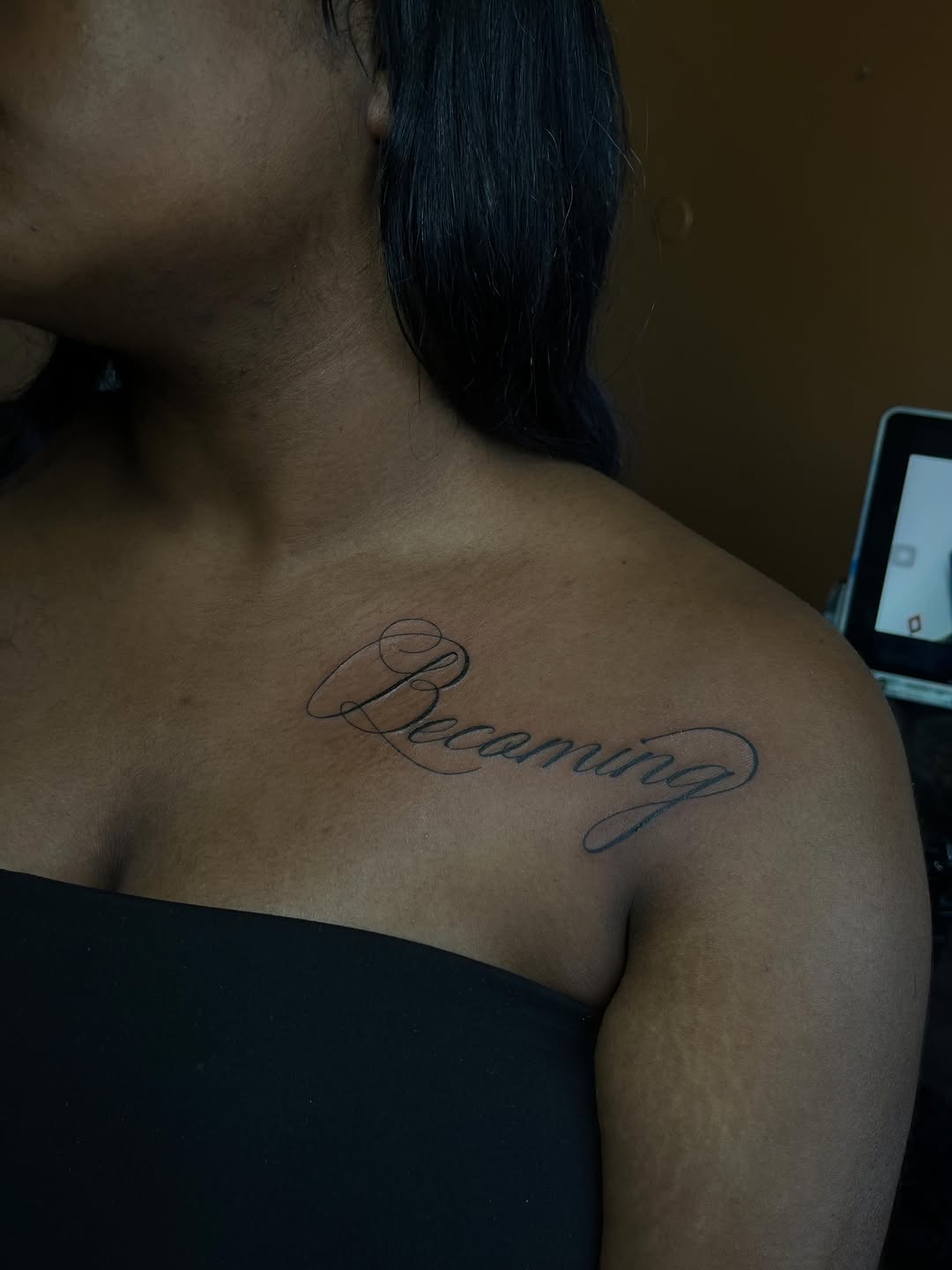 Tattoo by @inkbytee_ โ lettering_script, fine_line