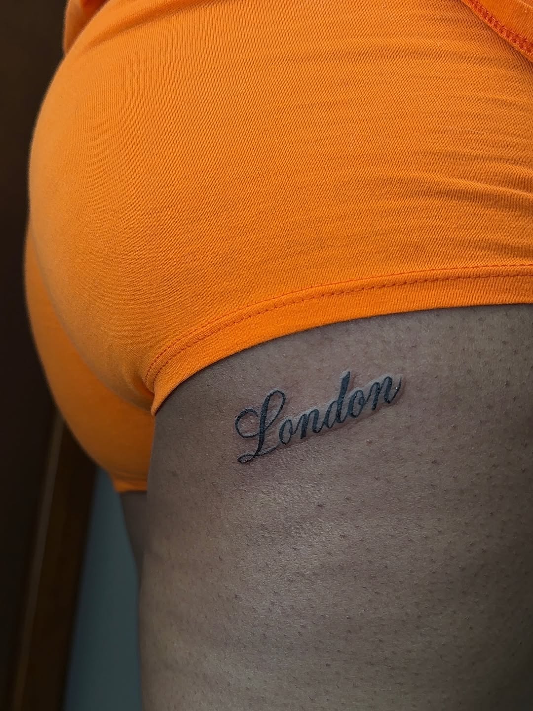 Tattoo by @xotic_inkk โ lettering_script, fine_line