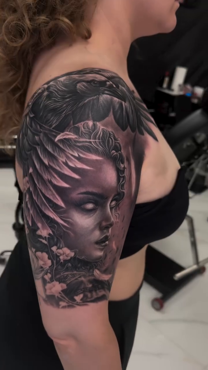Tattoo by @tuannguyen_tattoo — realism, black_and_grey
