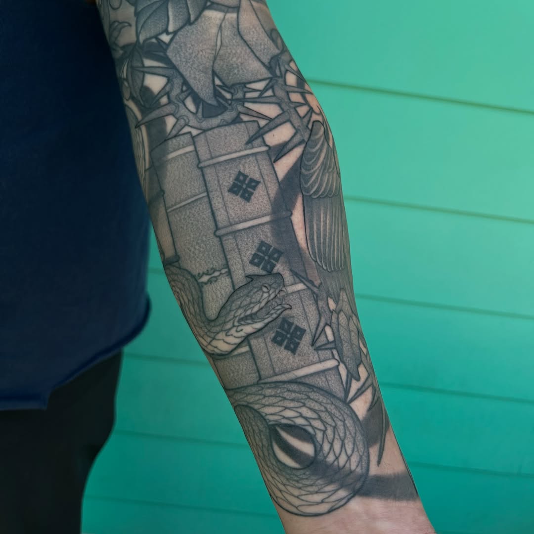 Tattoo by @catzilla_tattoos — japanese_irezumi, black_and_grey