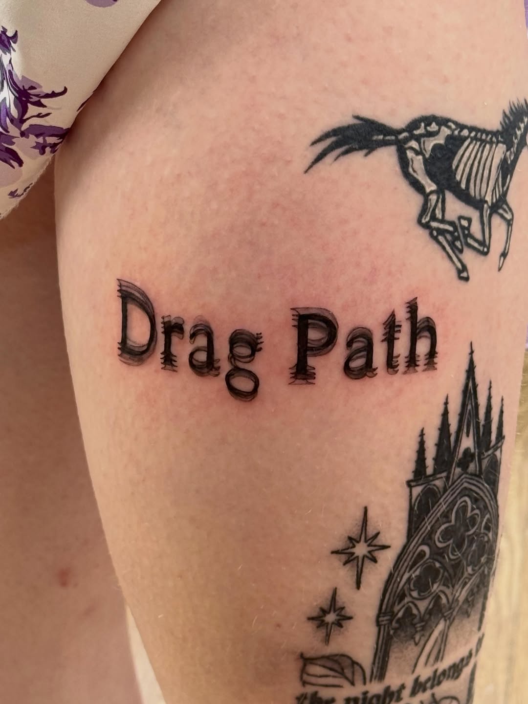 Tattoo by @maxwell.tattoos — lettering_script, illustrative