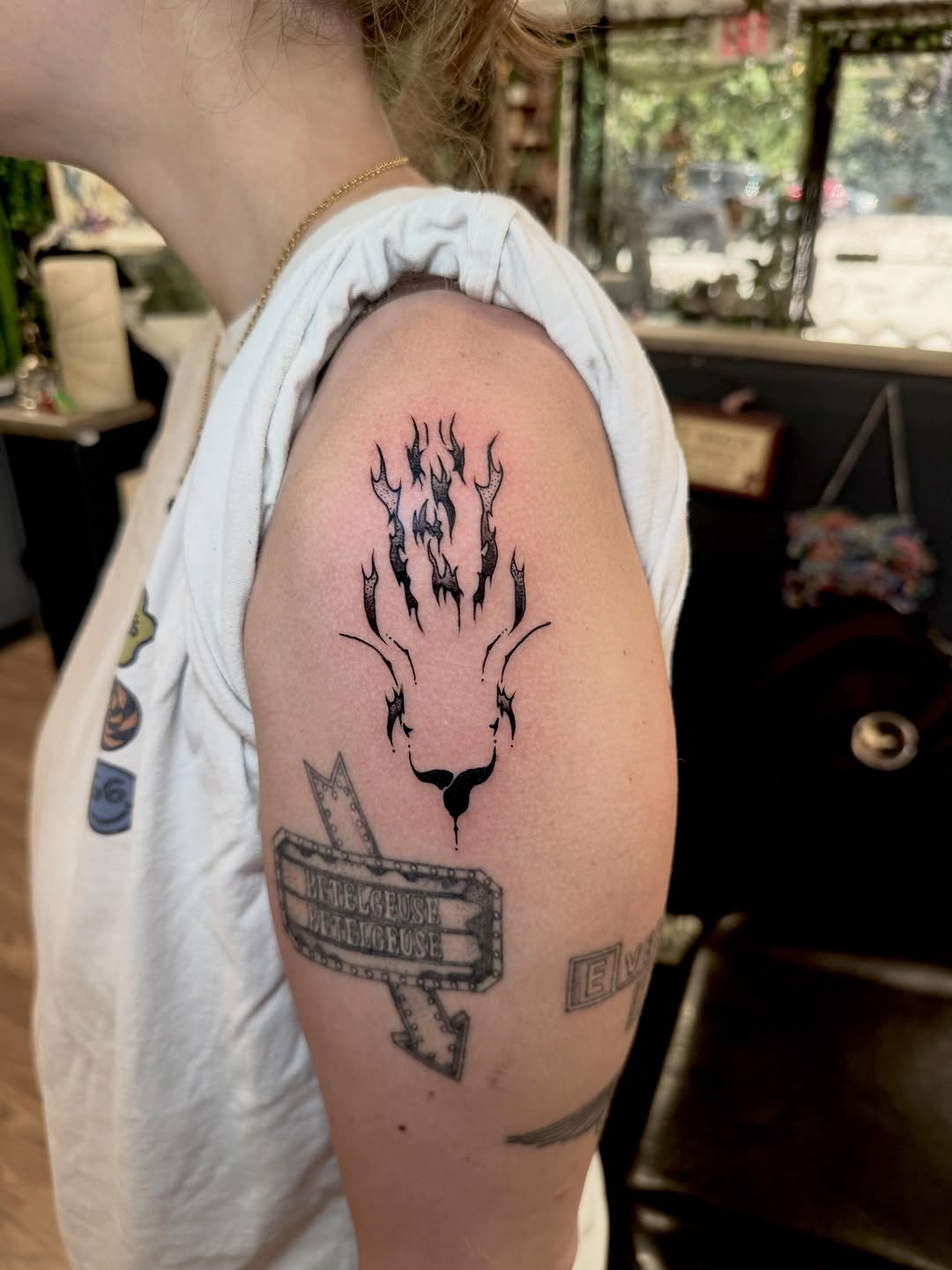 Tattoo by @maxwell.tattoos — illustrative, blackwork
