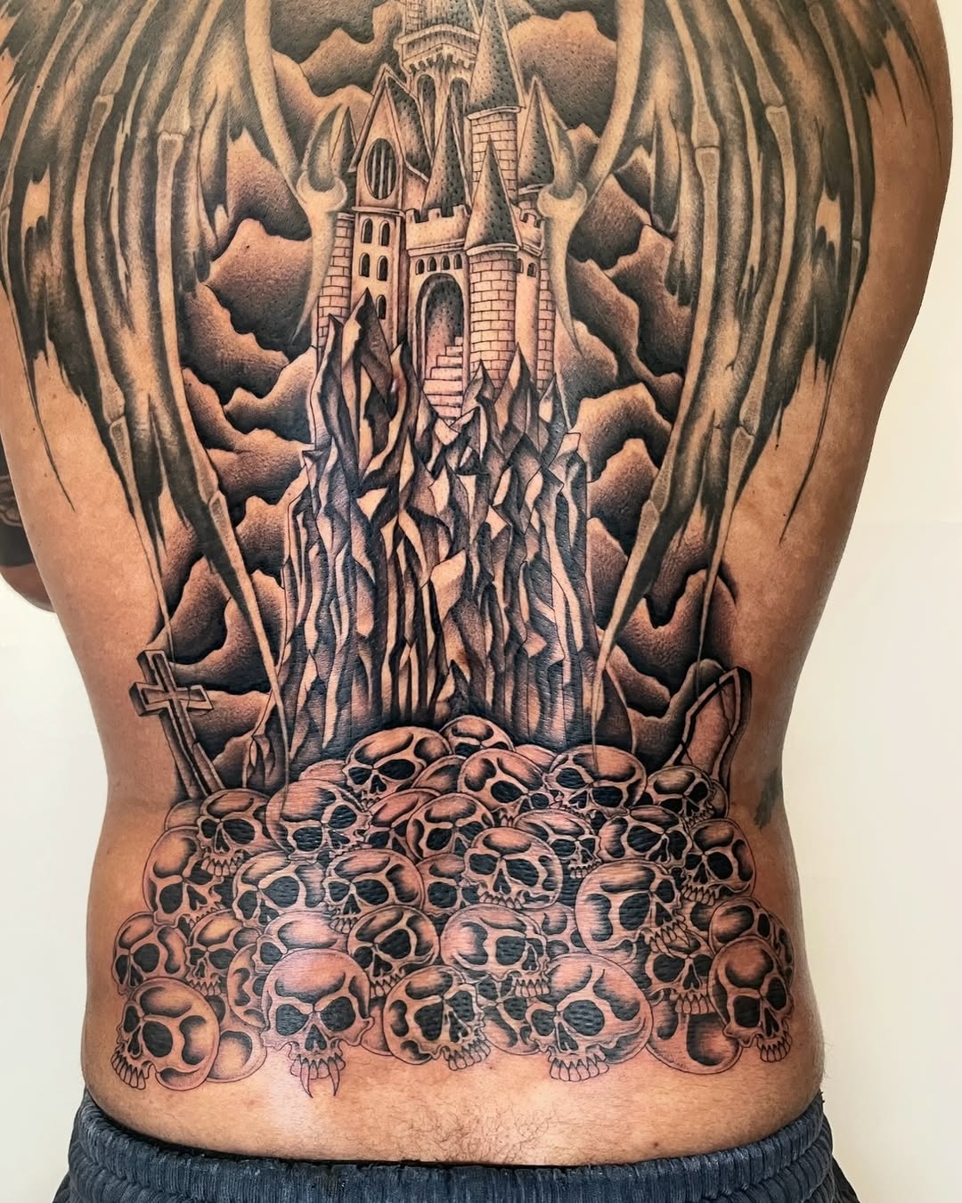 Tattoo by @tattedbypoison — black_and_grey, dark_realism