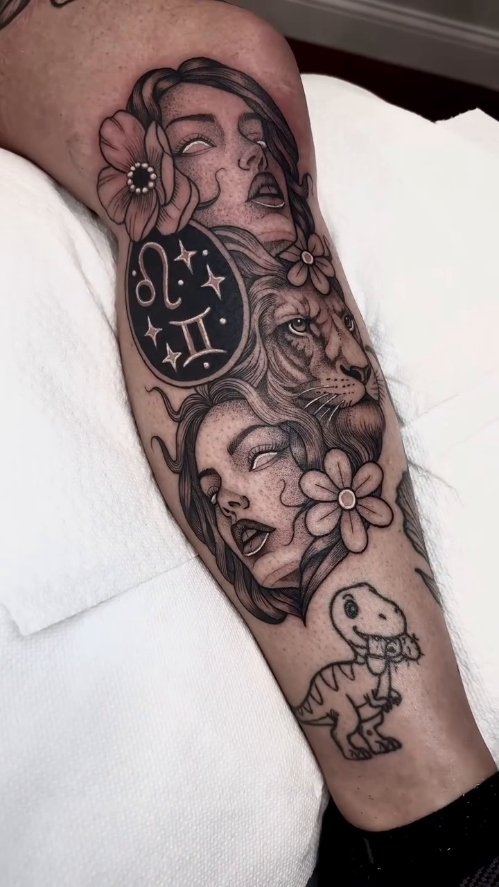 Tattoo by @krissydiane_tattoos — illustrative, black_and_grey
