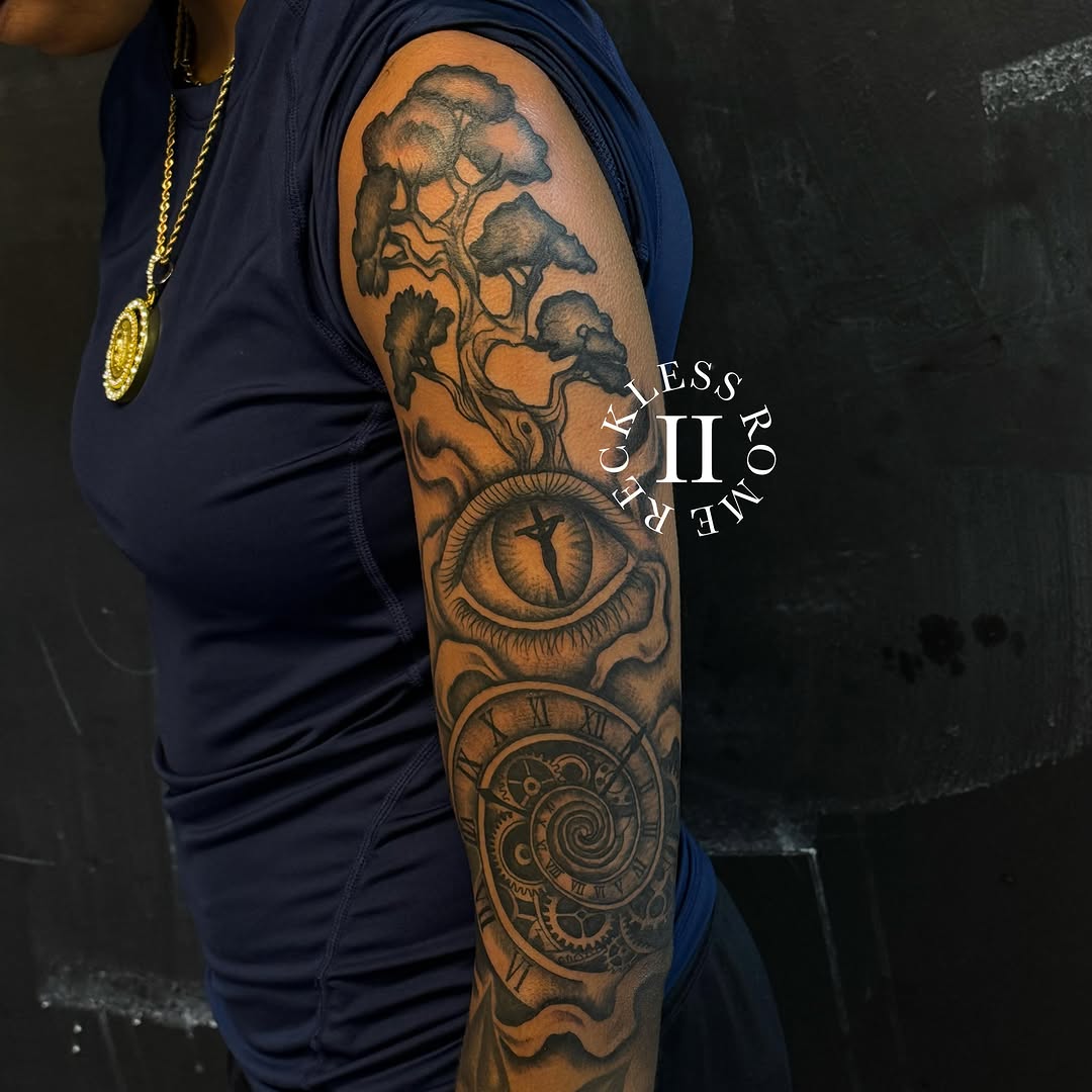 Tattoo by @2reckless__rome — black_and_grey