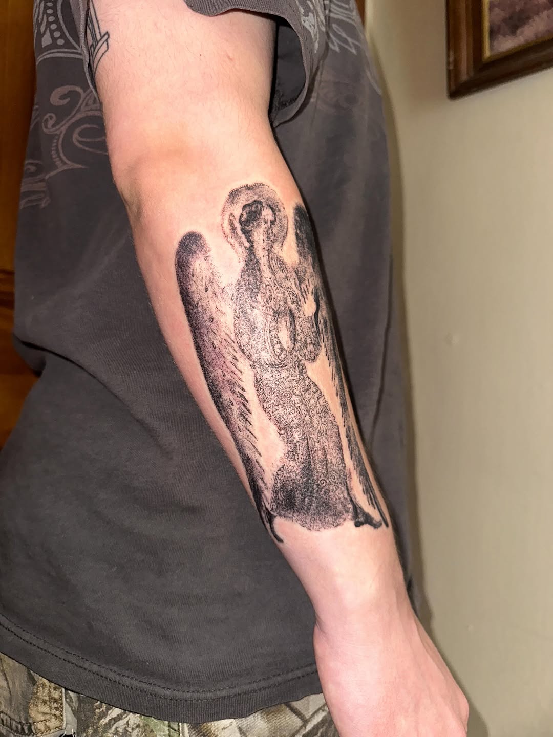 Tattoo by @gregory.bramble — black_and_grey, chicano