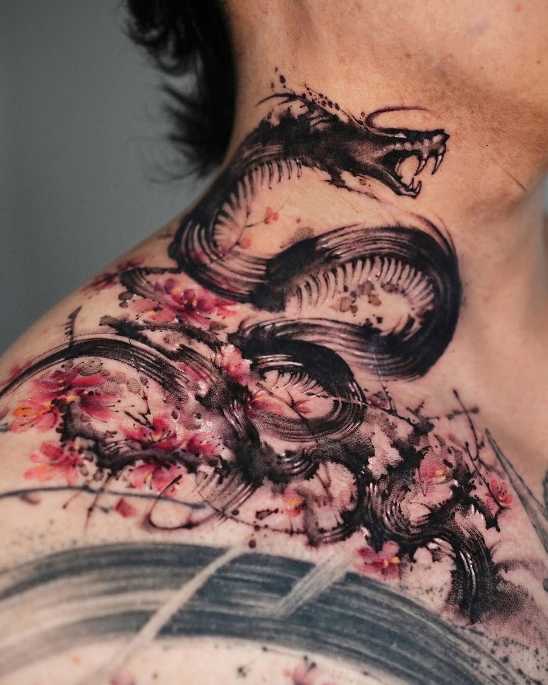 Tattoo by @jiya.brush — japanese_irezumi, watercolor
