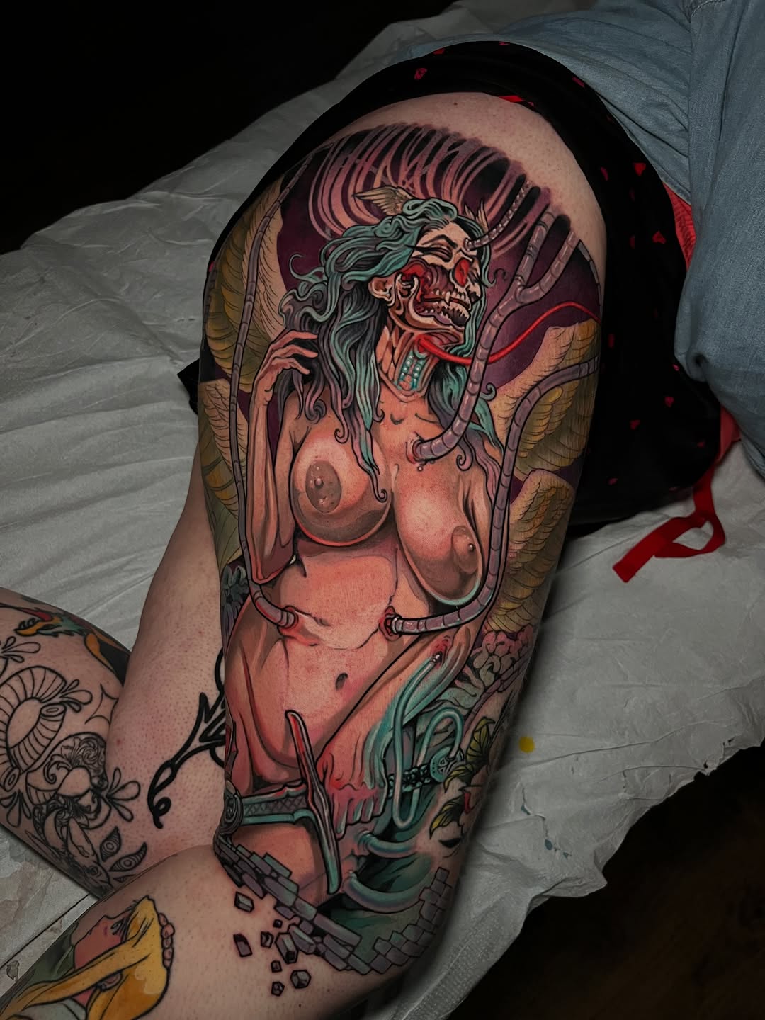Tattoo by @fredd.chino.tattoos — dark_realism, new_school
