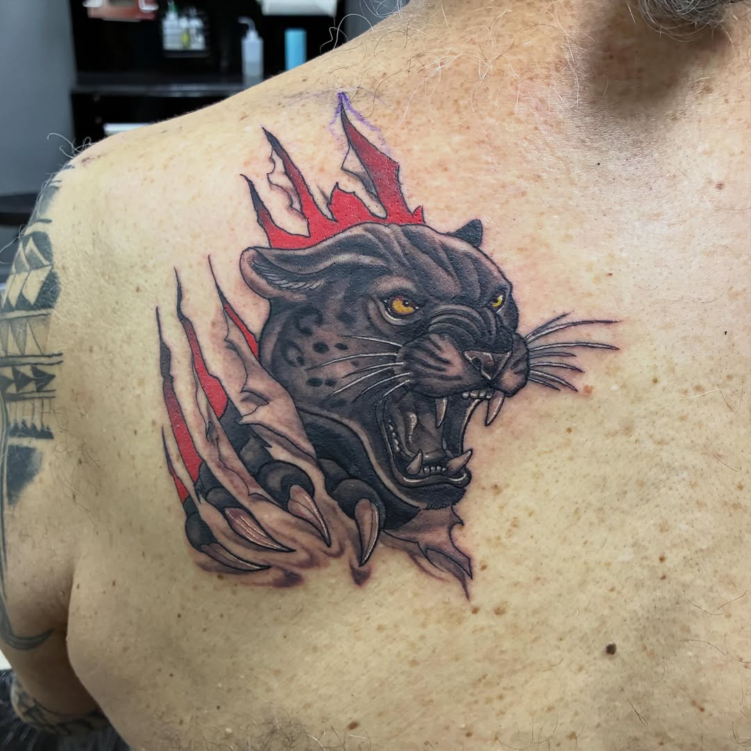 Tattoo by @bearclawtattoo — black_and_grey, realism