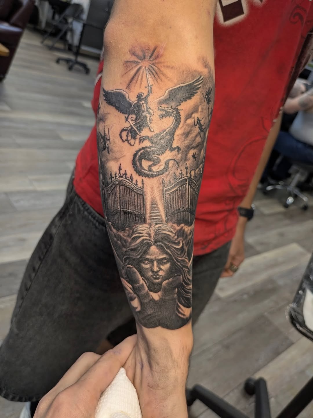 Tattoo by @buddytattoo24 — realism, black_and_grey
