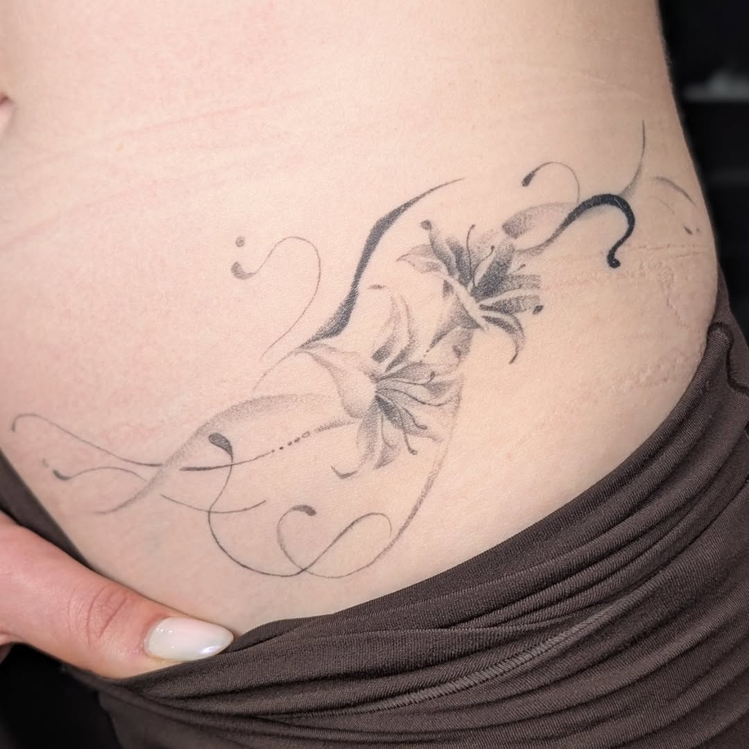 Tattoo by @sarahbean.ink — fine_line, black_and_grey