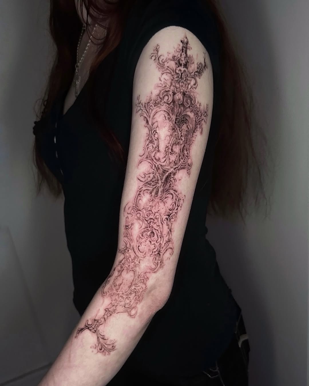 Tattoo by @ashencoil — blackwork, ornamental