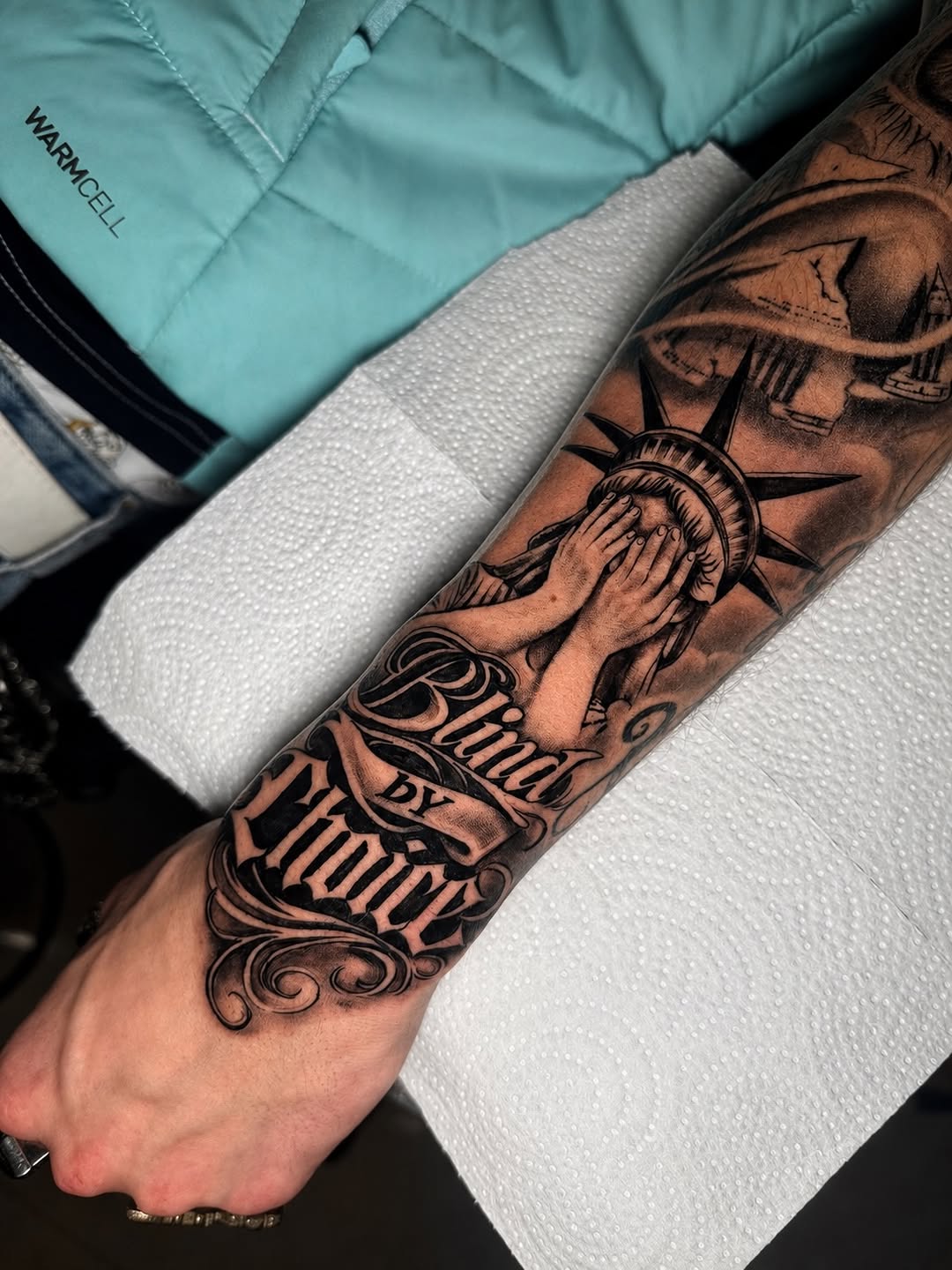 Tattoo by @recky.tattoos — black_and_grey, lettering_script
