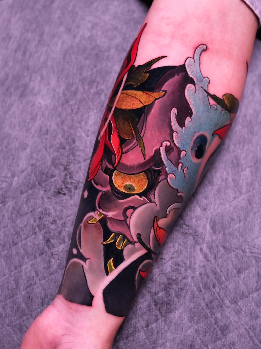 Tattoo by @harleytattooartist β japanese_irezumi, black_and_grey