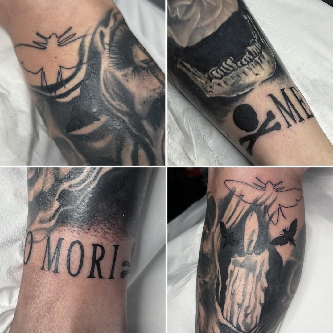 Tattoo by @electricxwarlock โ blackwork, black_and_grey