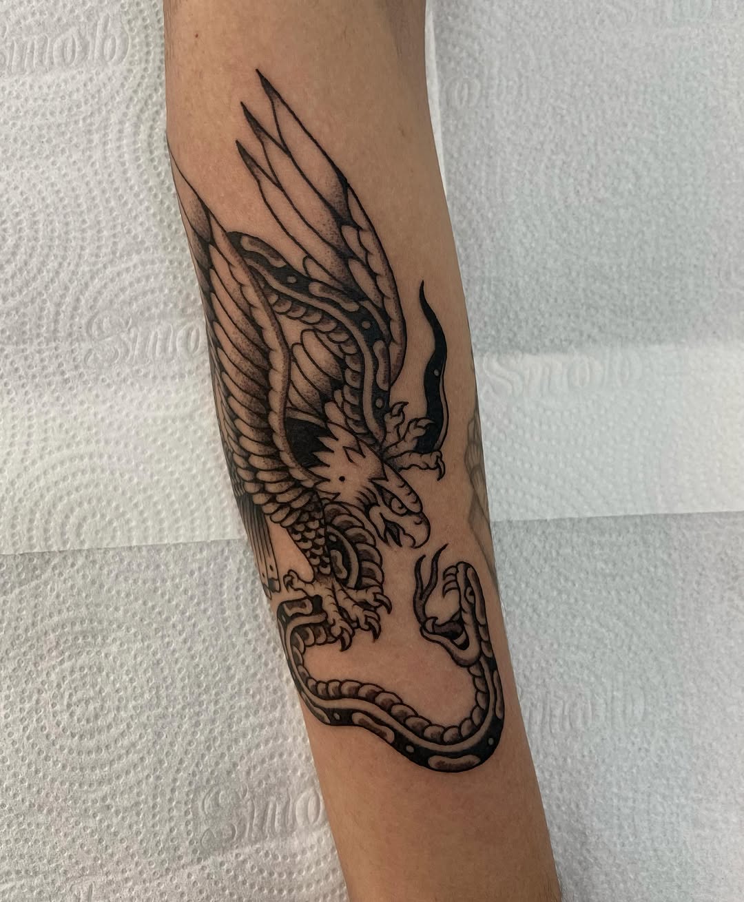 Tattoo by @naganumatattoo — american_traditional, black_and_grey