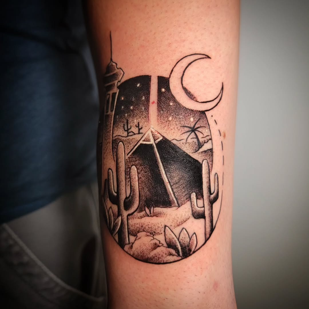 Tattoo by @suckafish_tattoos — illustrative, black_and_grey