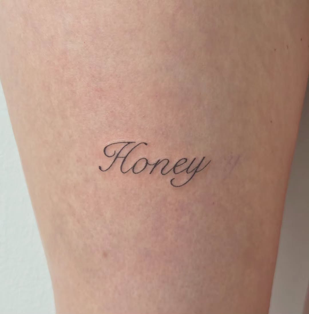 Tattoo by @mosaicslush — lettering_script, fine_line