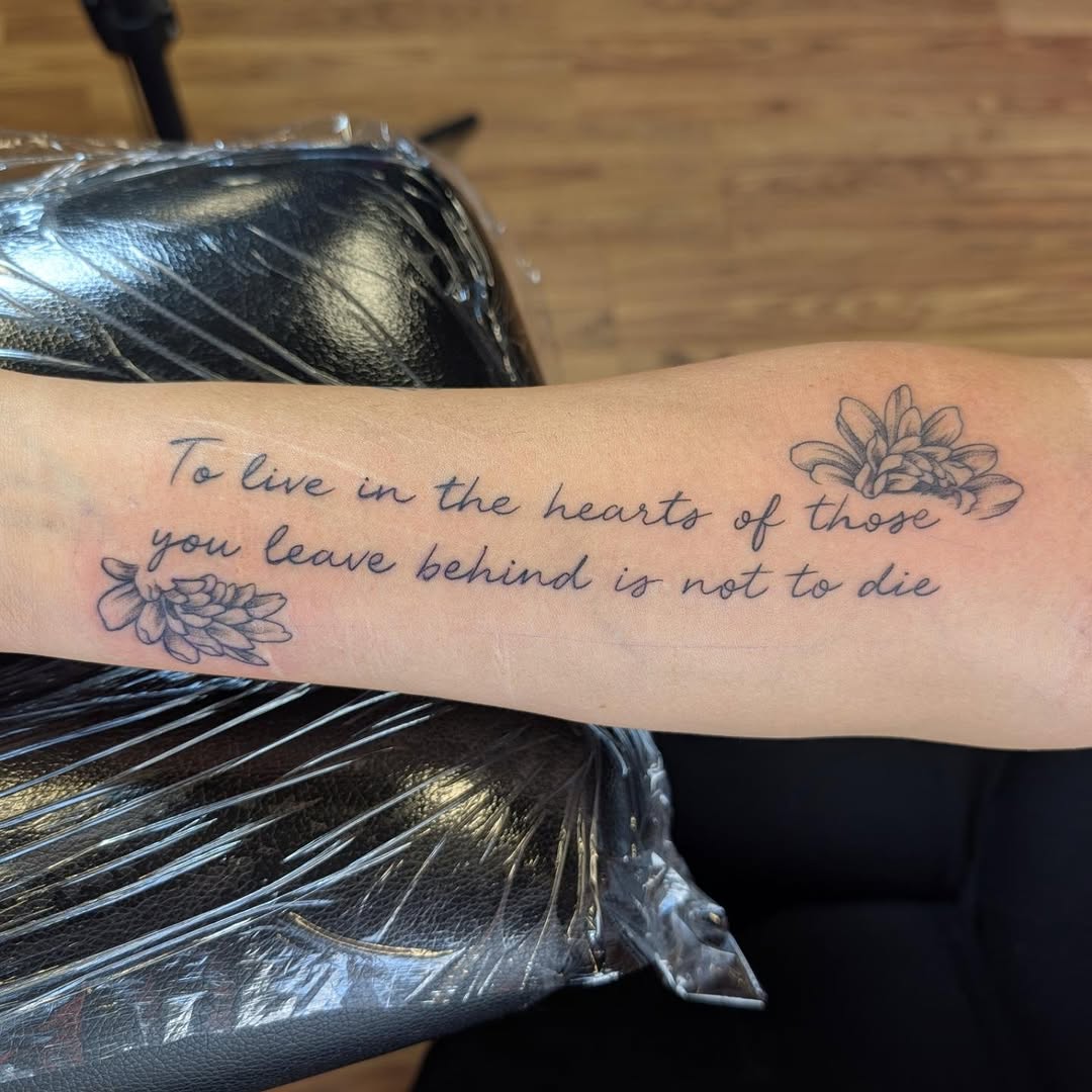 Tattoo by @hearthcreativestudios โ lettering_script, fine_line