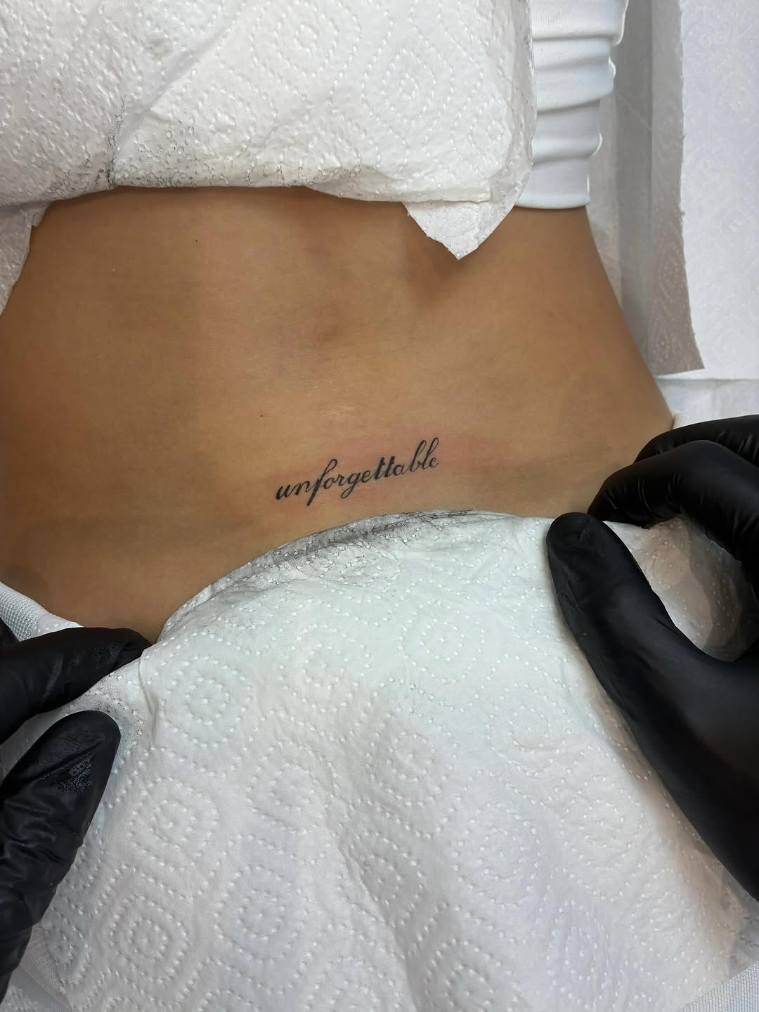 Tattoo by @sebastrussy โ lettering_script, fine_line