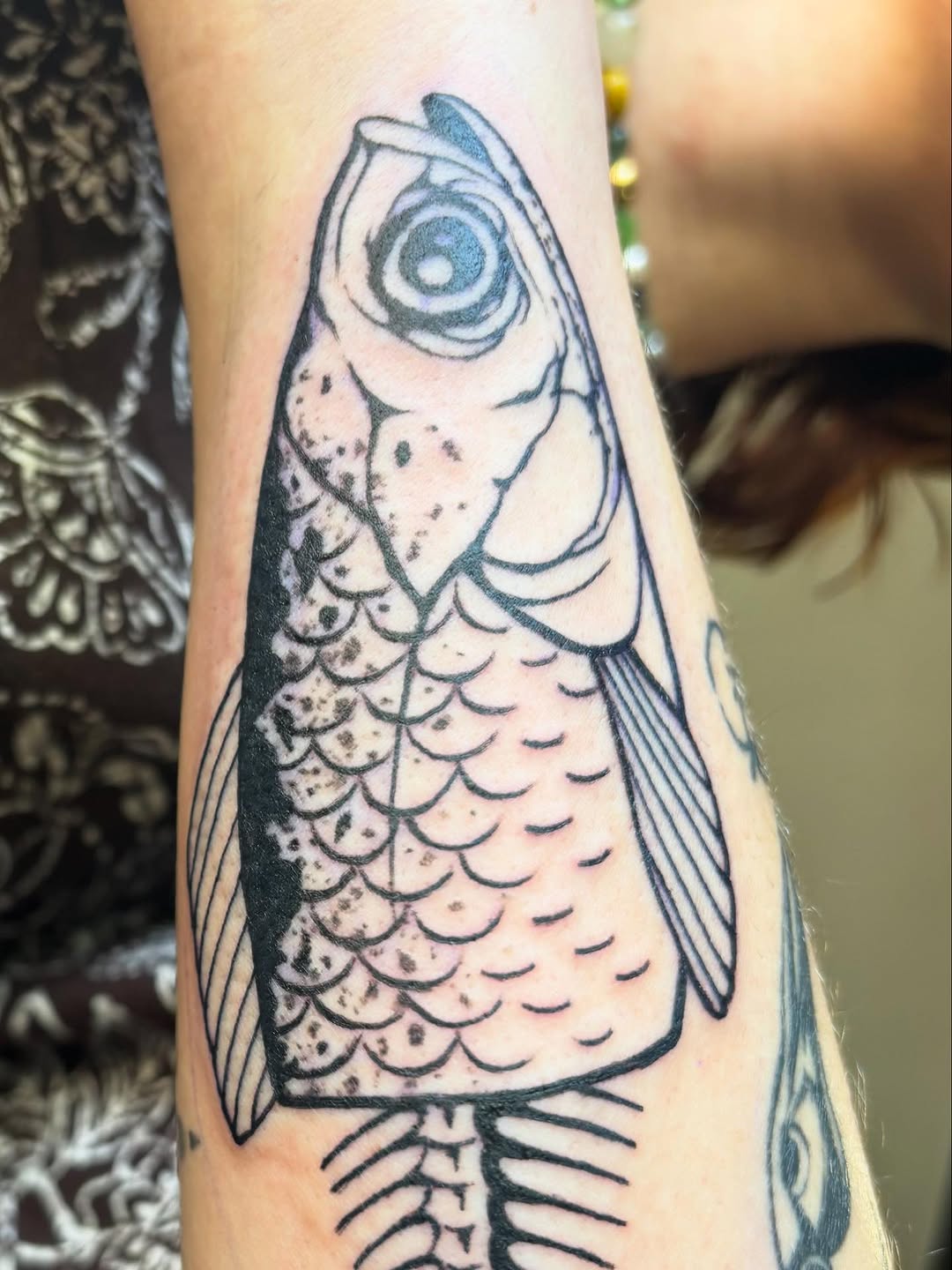 Tattoo by @kathleentattoos — illustrative, blackwork