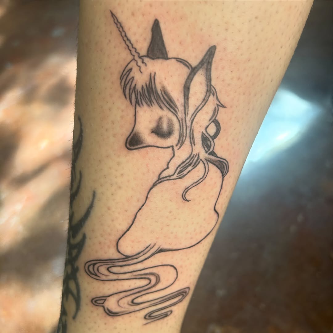 Tattoo by @furcoat444 — illustrative, black_and_grey
