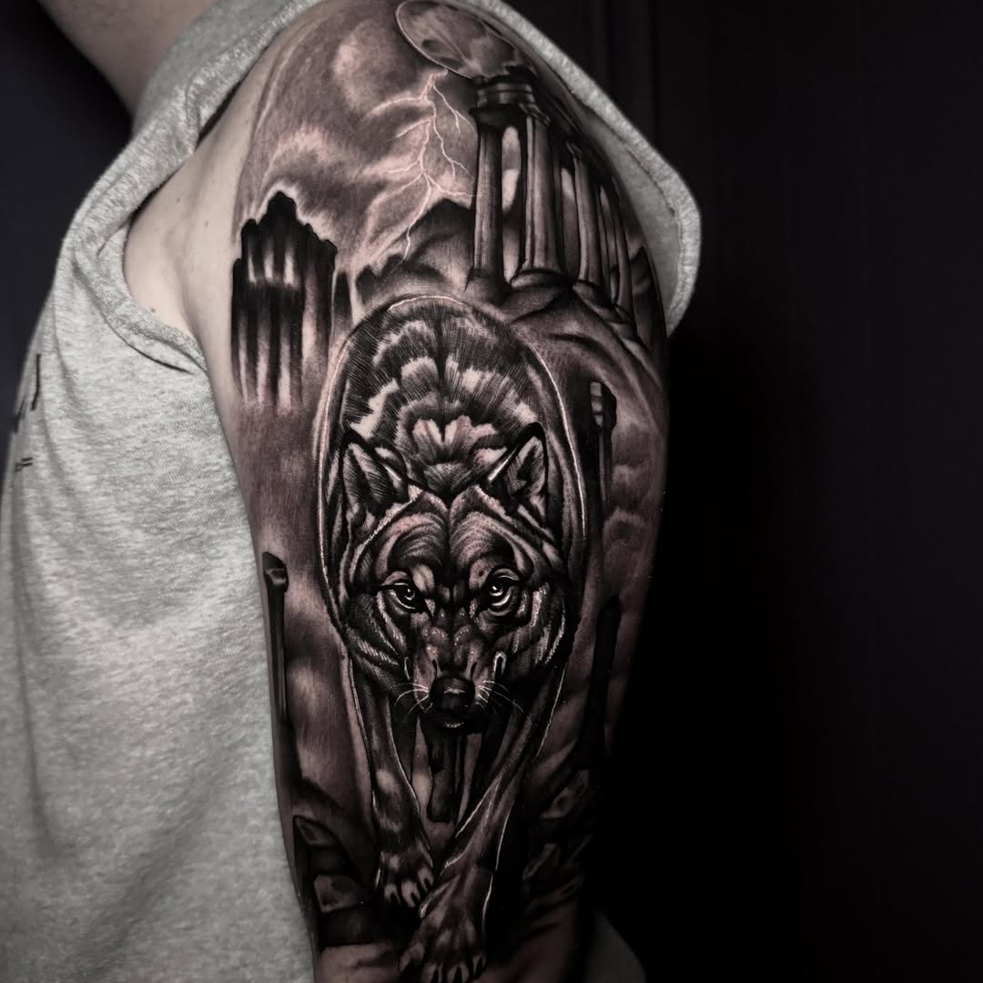 Tattoo by @kat_tattooer โ realism, black_and_grey