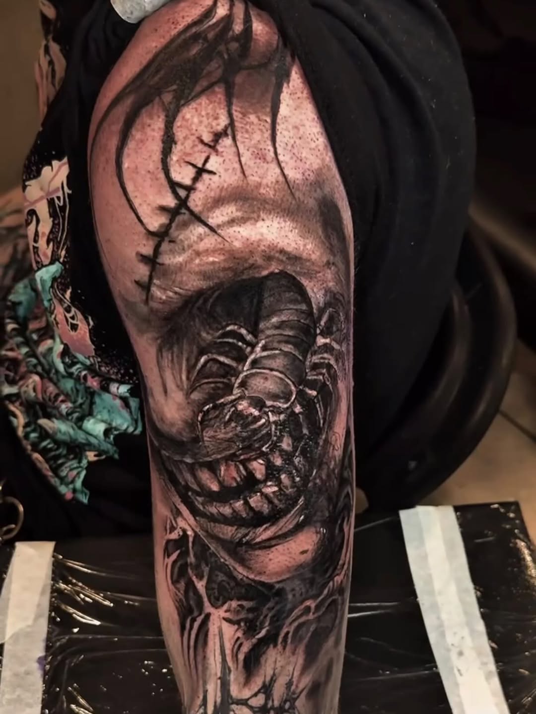 Tattoo by @tattoos_by_cjrued — dark_realism, blackwork