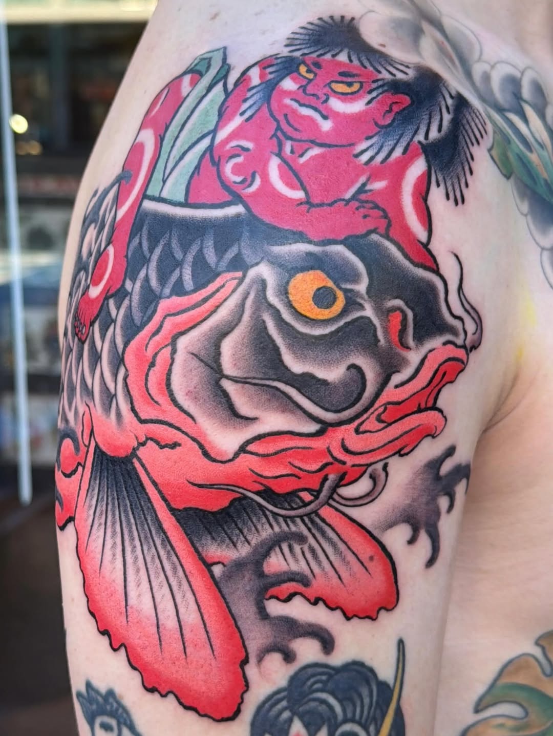 Tattoo by @mollygotlib — japanese_irezumi, black_and_grey