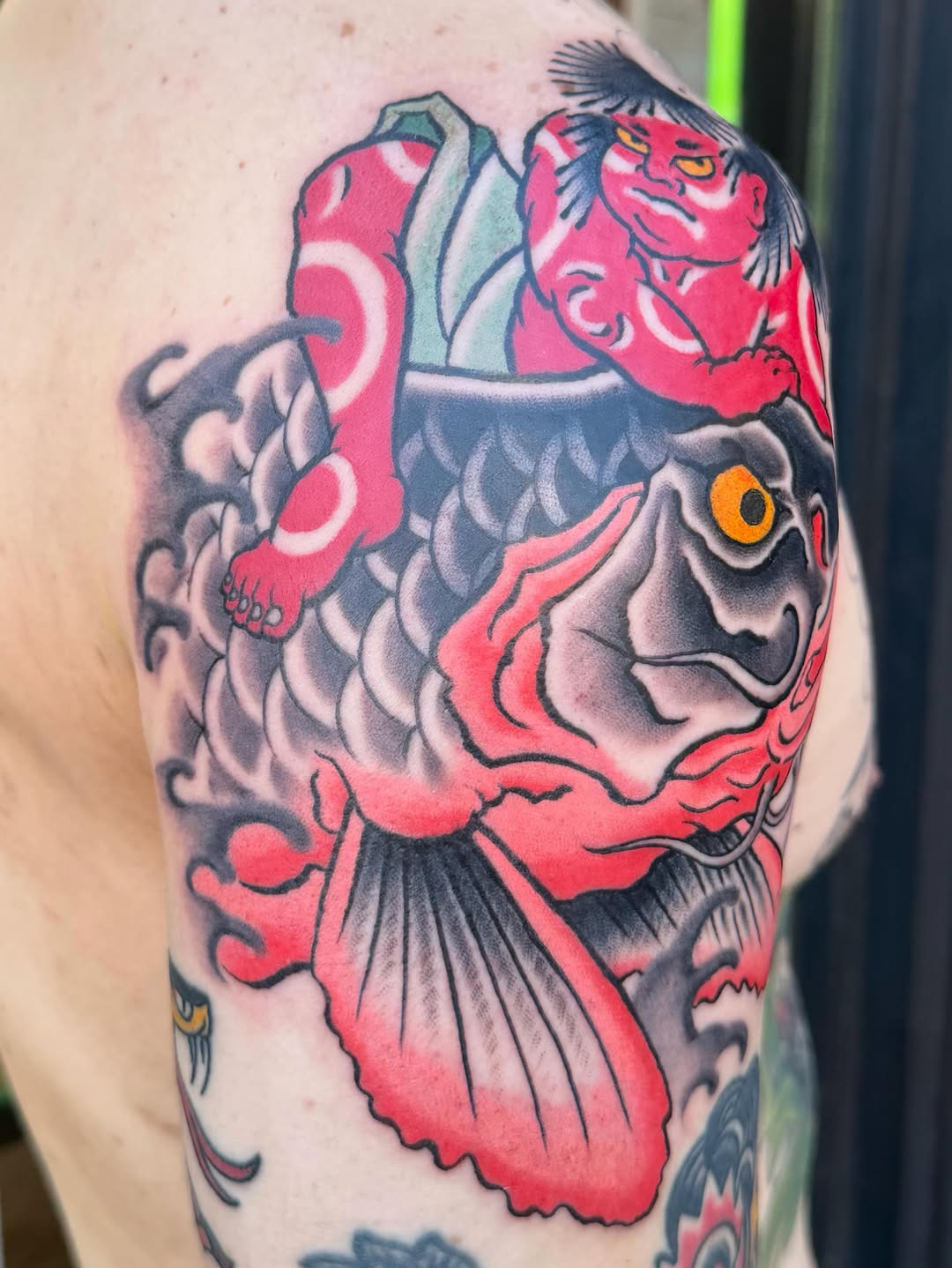 Tattoo by @mollygotlib — japanese_irezumi, black_and_grey