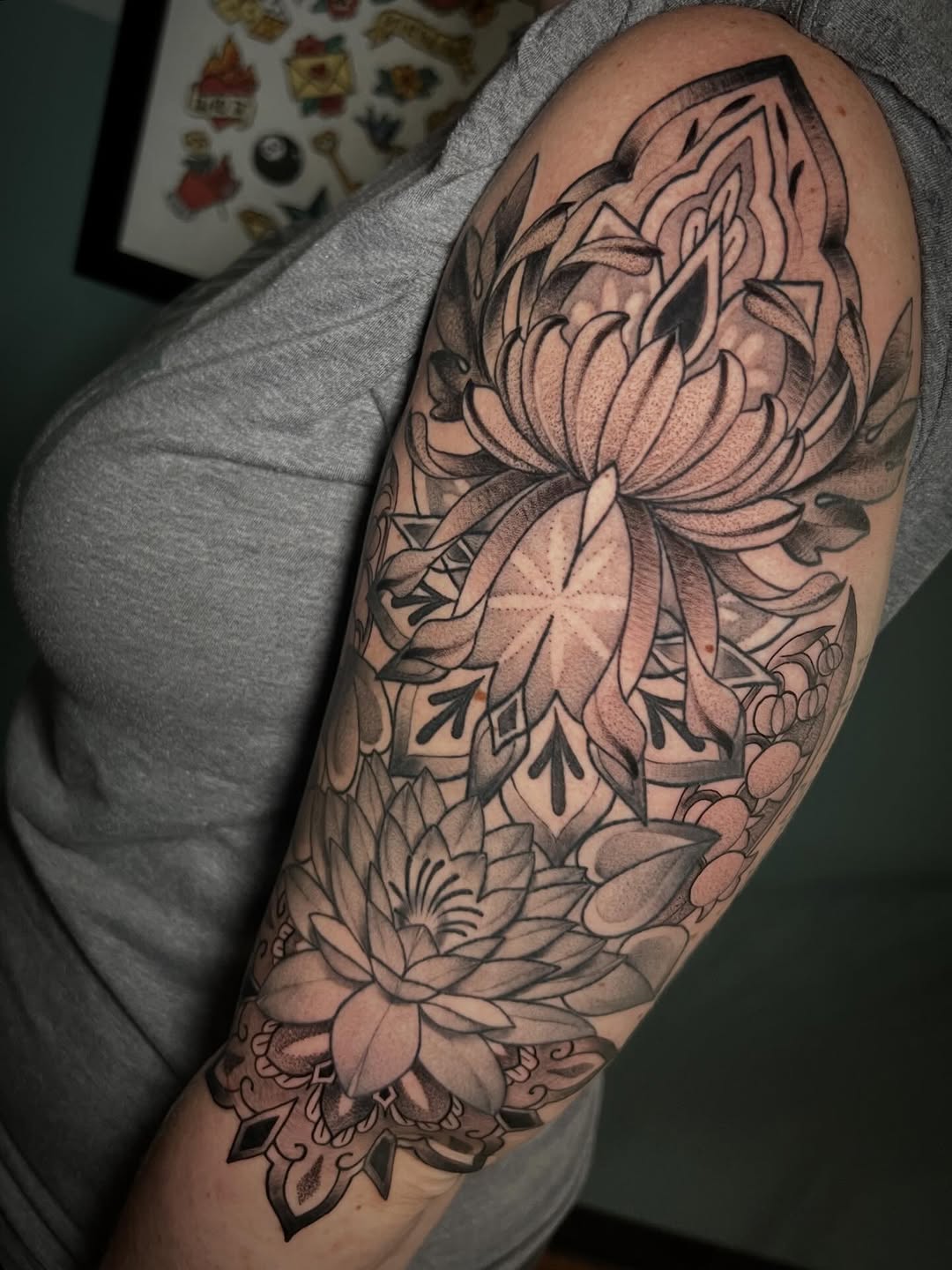 Tattoo by @katienowicki — black_and_grey, ornamental