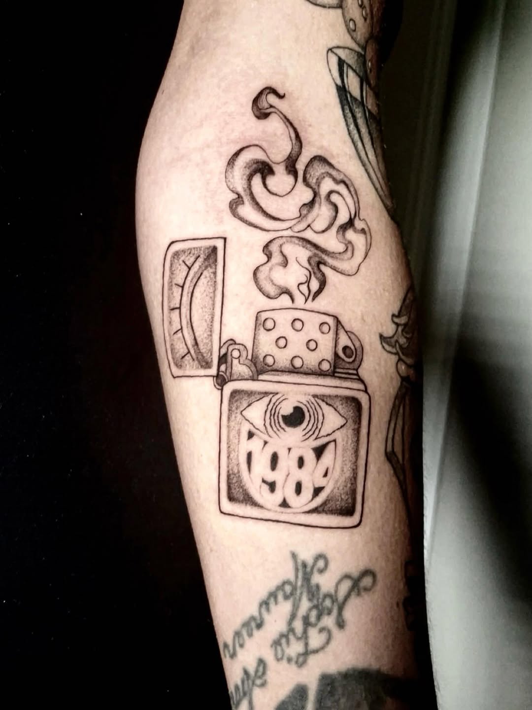 Tattoo by @sm.art.istry — black_and_grey, lettering_script
