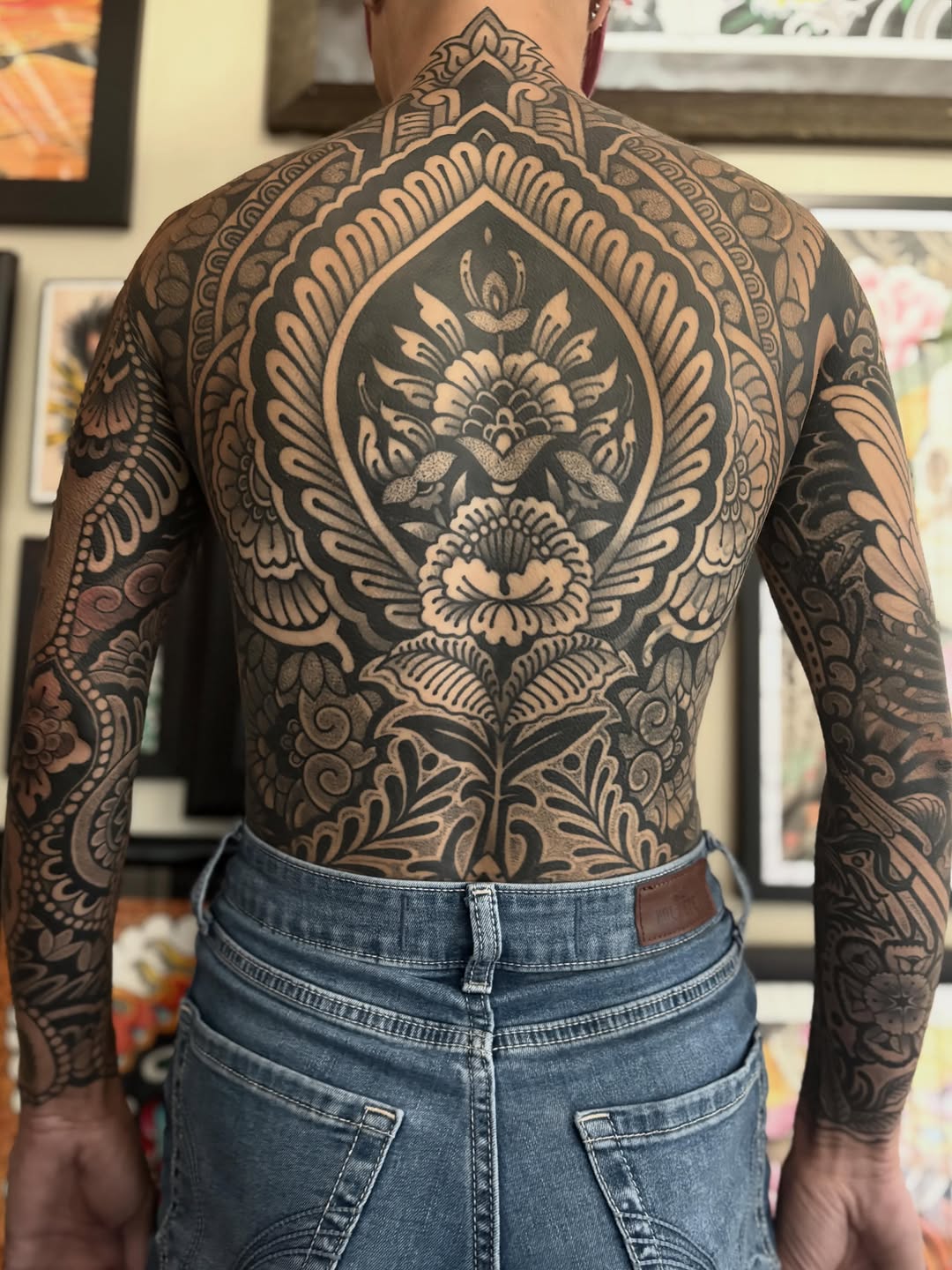 Tattoo by @patmosertattoos — blackwork, ornamental