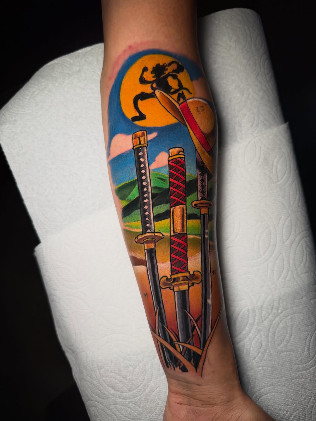 Tattoo by @kennyctattoos — illustrative, anime