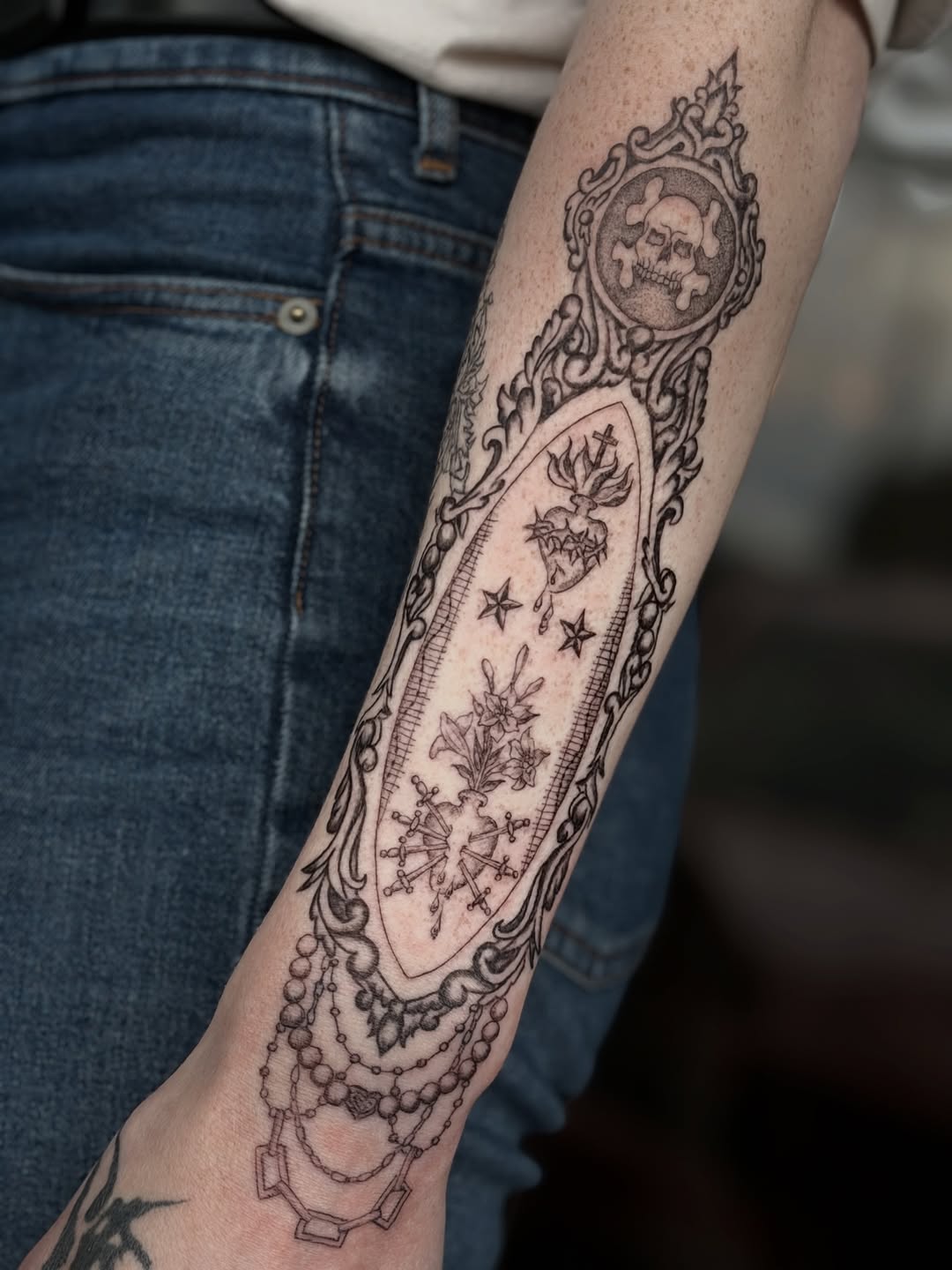 Tattoo by @maddacide — blackwork